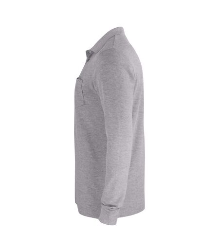 Clique Unisex Adult Basic Melange Long-Sleeved Polo Shirt (Gray)