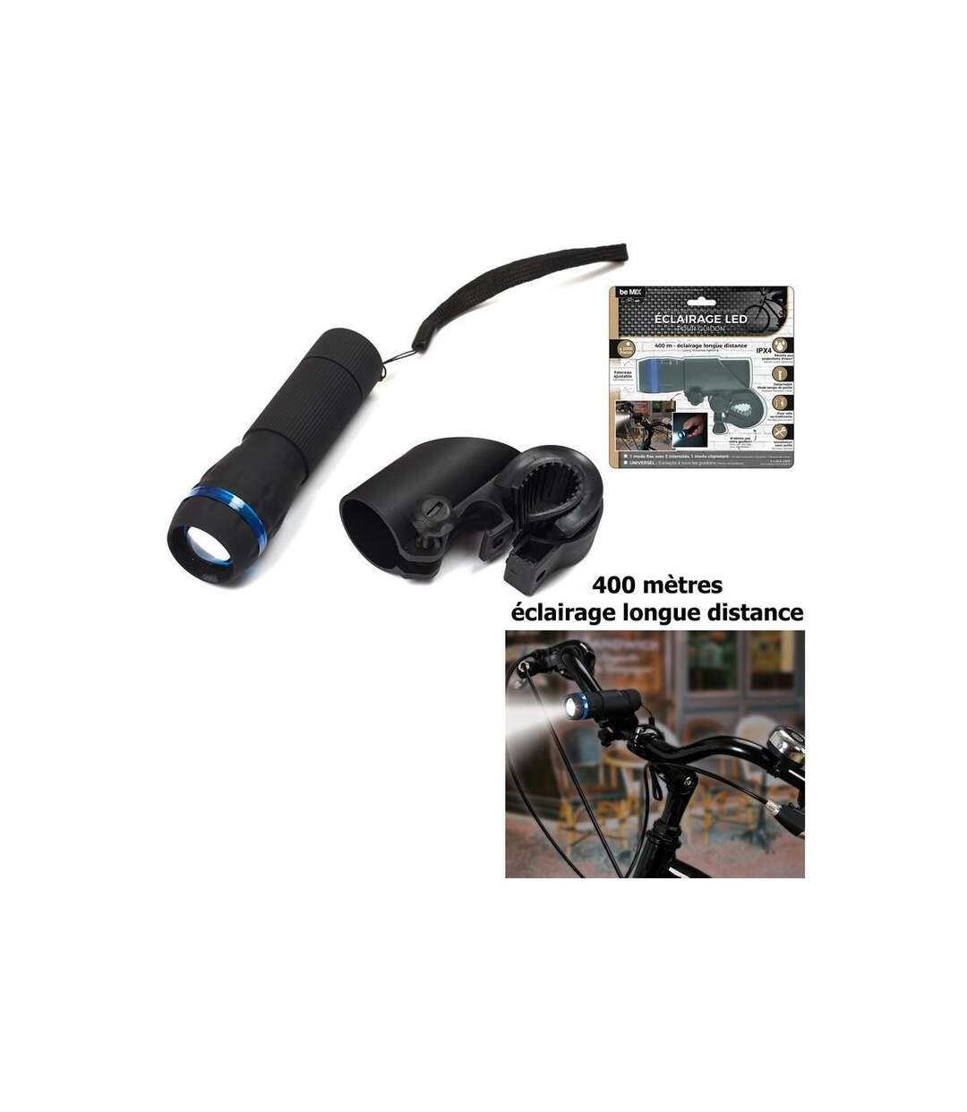 Éclairage Avant LED & Lampe Torche Sport 10cm Noir-4