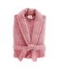 Peignoir Col Châle en Coton Tendresse Bois de Rose-1