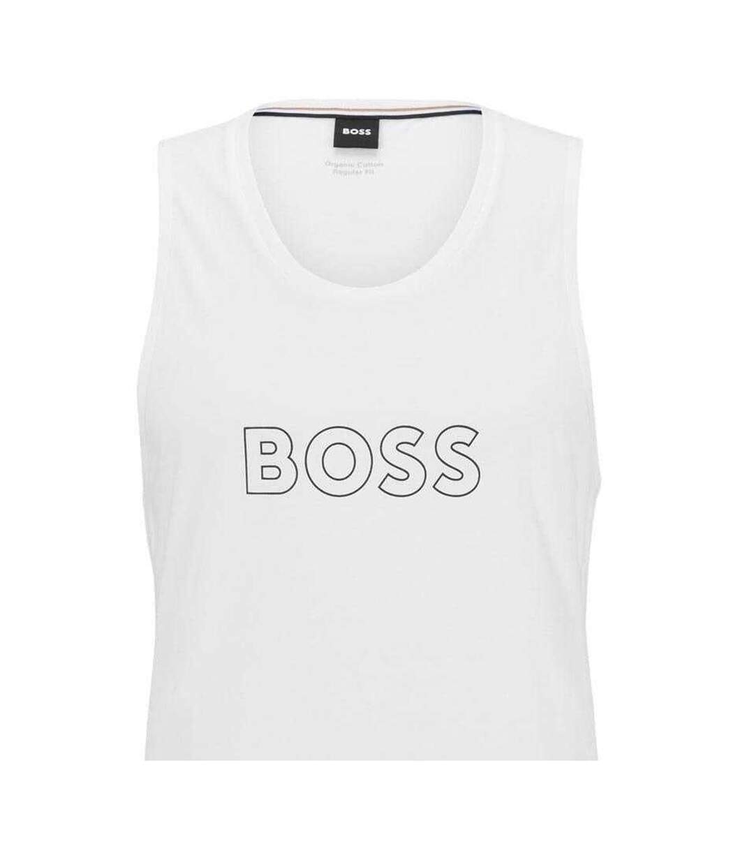Mens Organic Cotton Tank Top White Boss-2