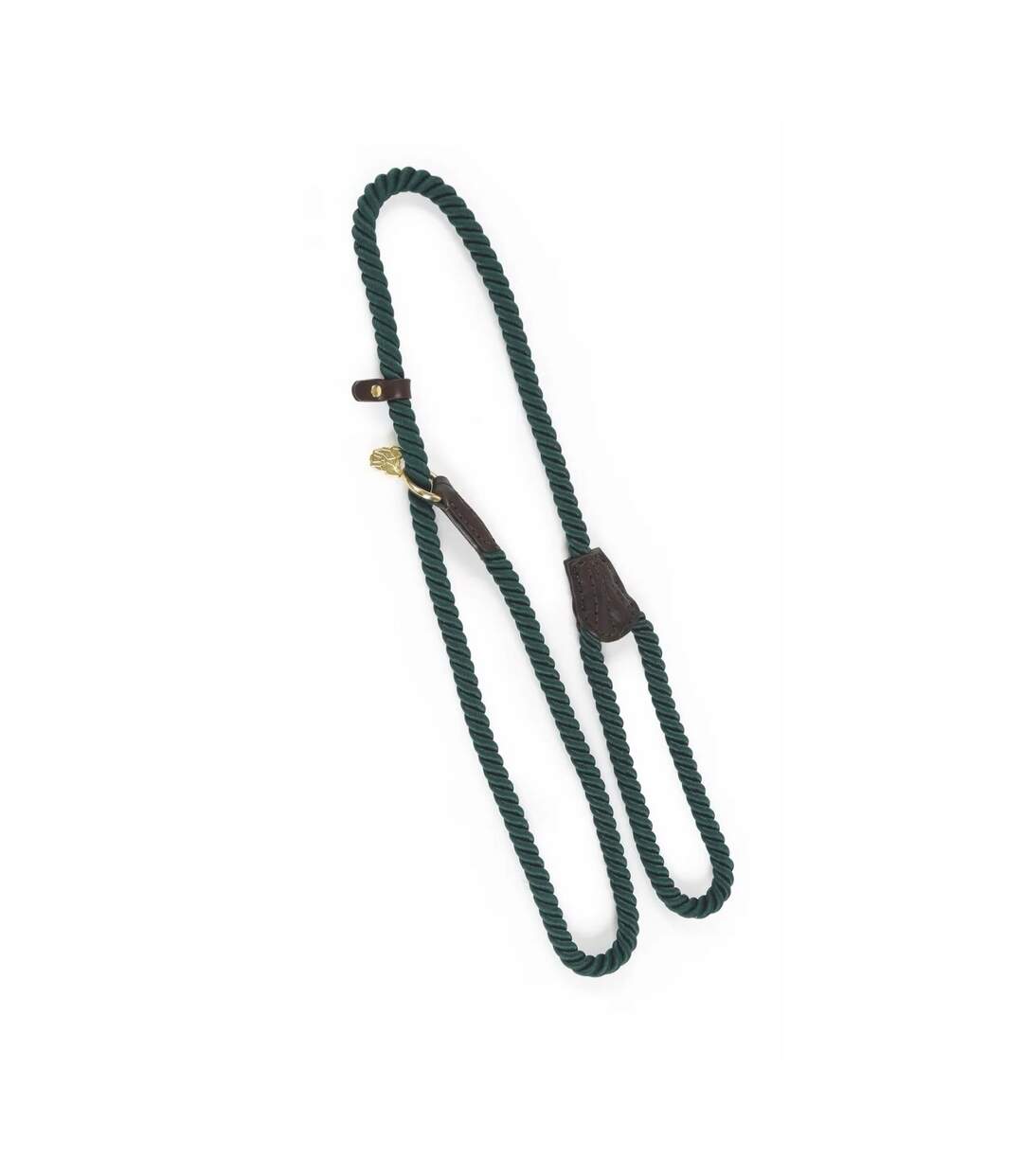 Rope leather dog slip lead one size green Digby & Fox-2