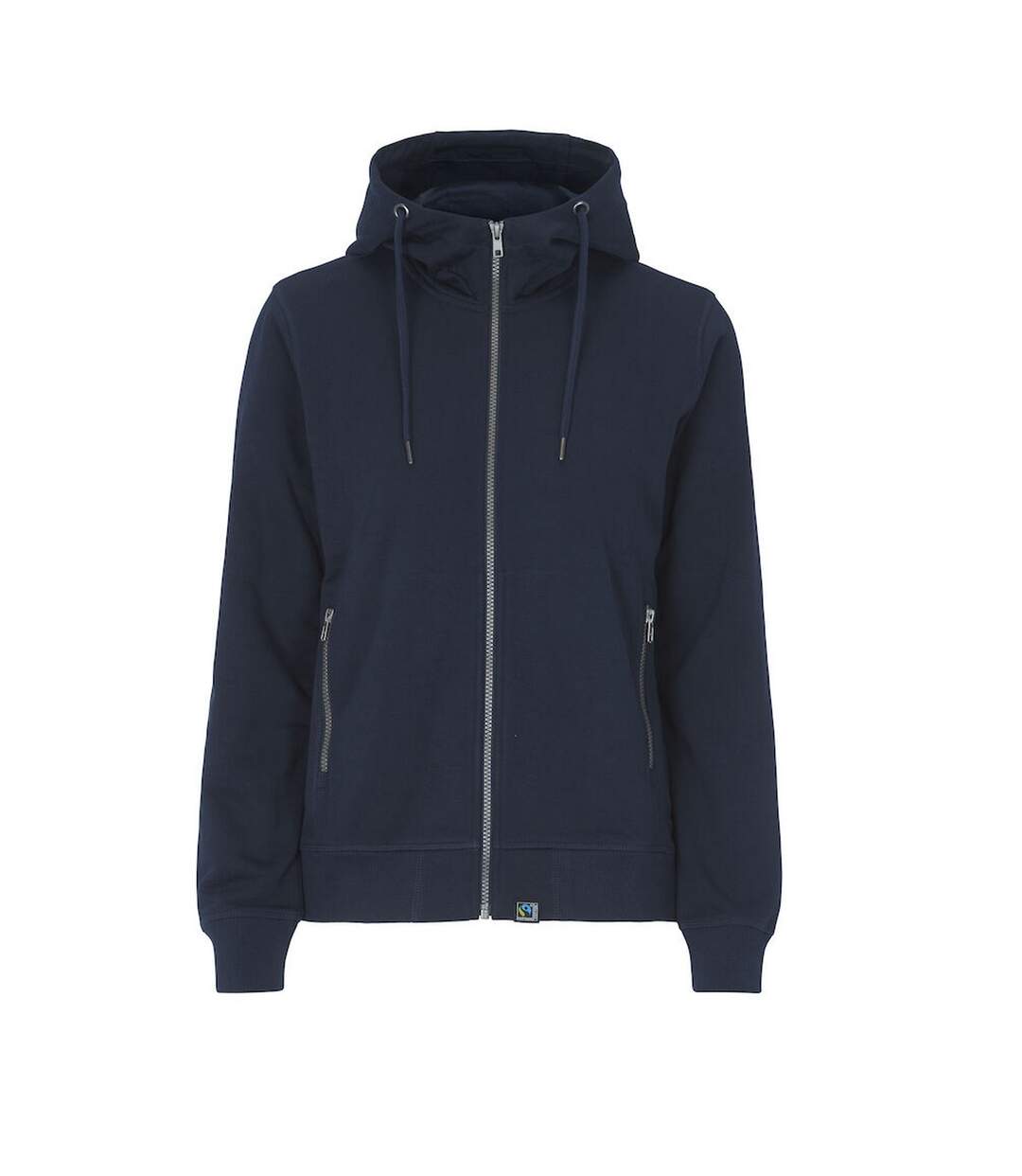 Womens/ladies French Terry Full Zip Hoodie Navy Cottover-1