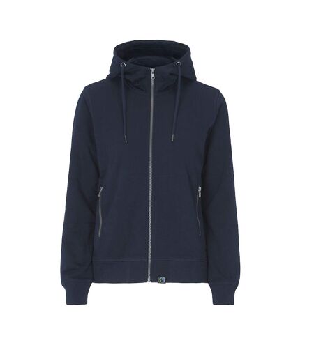Womens/ladies French Terry Full Zip Hoodie Navy Cottover