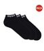 Pack Of 3  Unisex Adult Logo Ankle Socks  Black Hugo-1