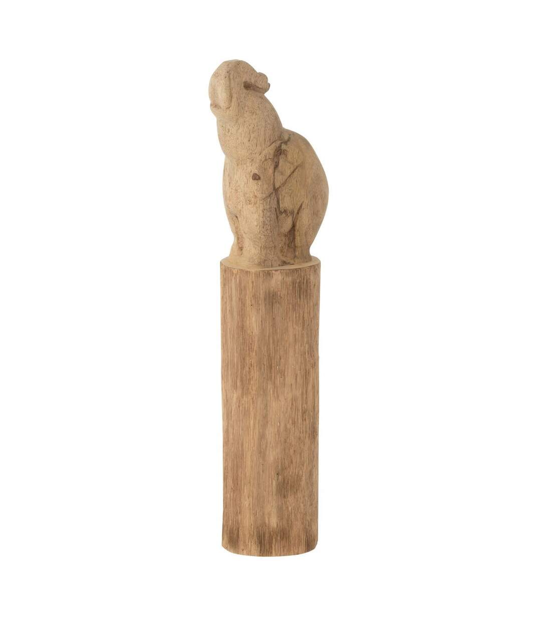 Statue Déco sur Socle Éléphant 52cm Naturel-1