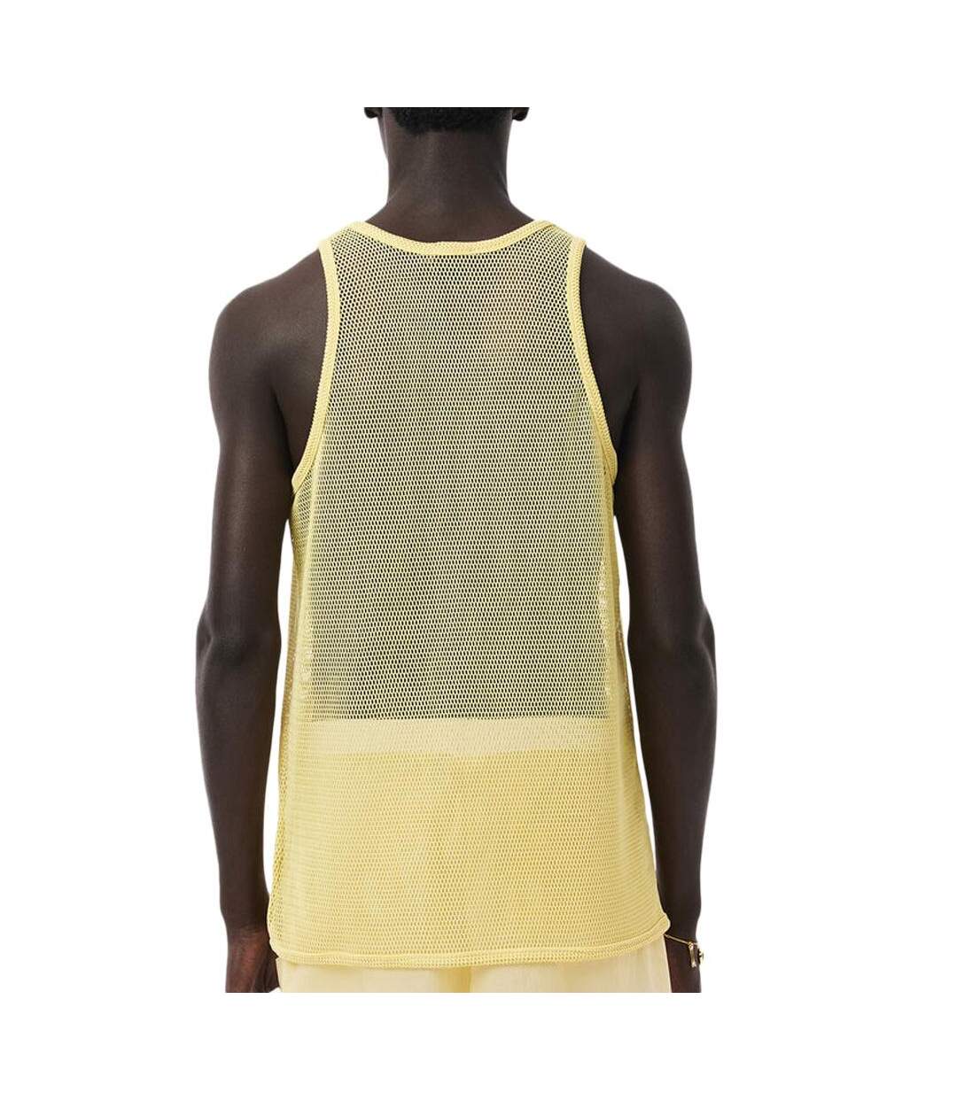 Débardeur jaune filet homme lacoste runway mesh-2