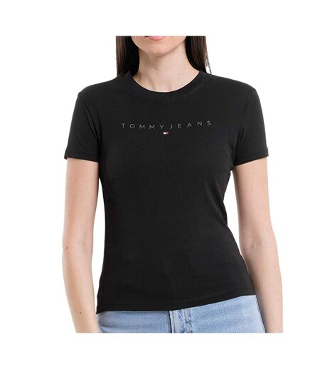 T-shirt noir femme tommy hilfiger tjw slim tonal linea