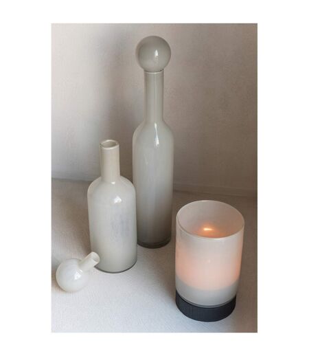 Vase Bouteille Bouchon en Verre Doyle 46cm Gris