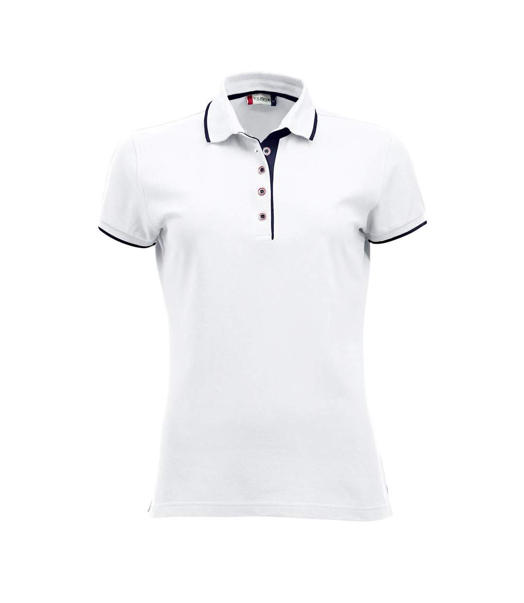 Polo seattle femme blanc / bleu marine foncé Clique