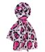 Foulard léger coeur léopard avec dorure pour femme - Couleur rose-2