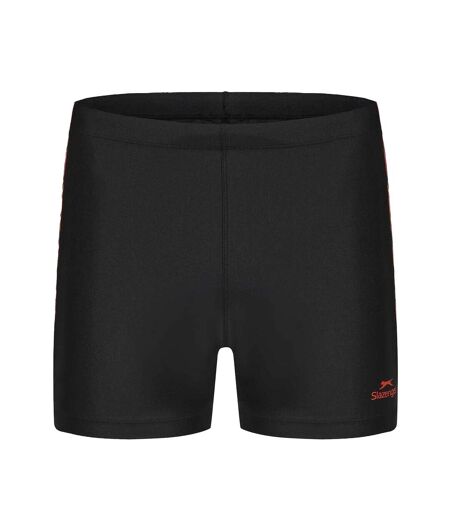 Short De Bain Motif/style Géométrique Homme Noir Rouge Slazenger