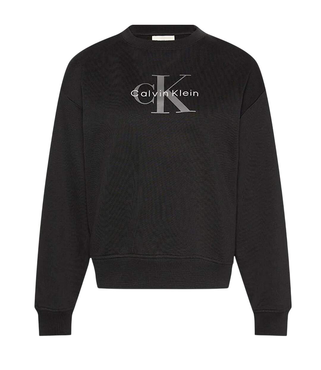 Womens/ladies Logo Long-sleeved Sweatshirt Black Calvin Klein-2