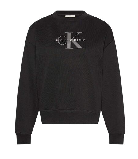 Womens/ladies Logo Long-sleeved Sweatshirt Black Calvin Klein