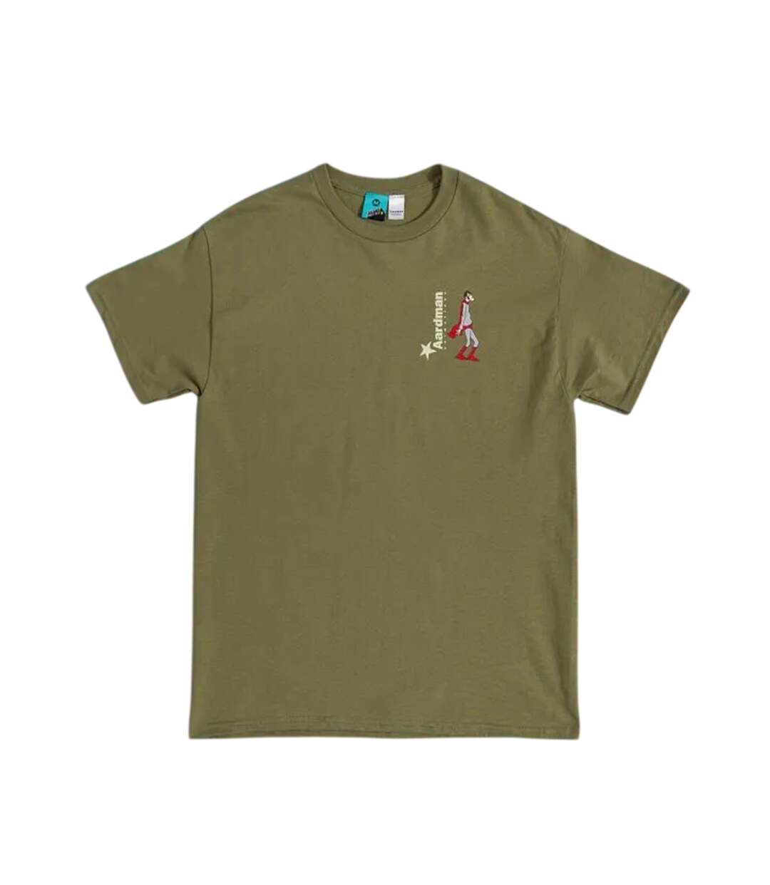 T-shirt Motif/style Logo Aard-man Adulte Vert Kaki Aardman-1