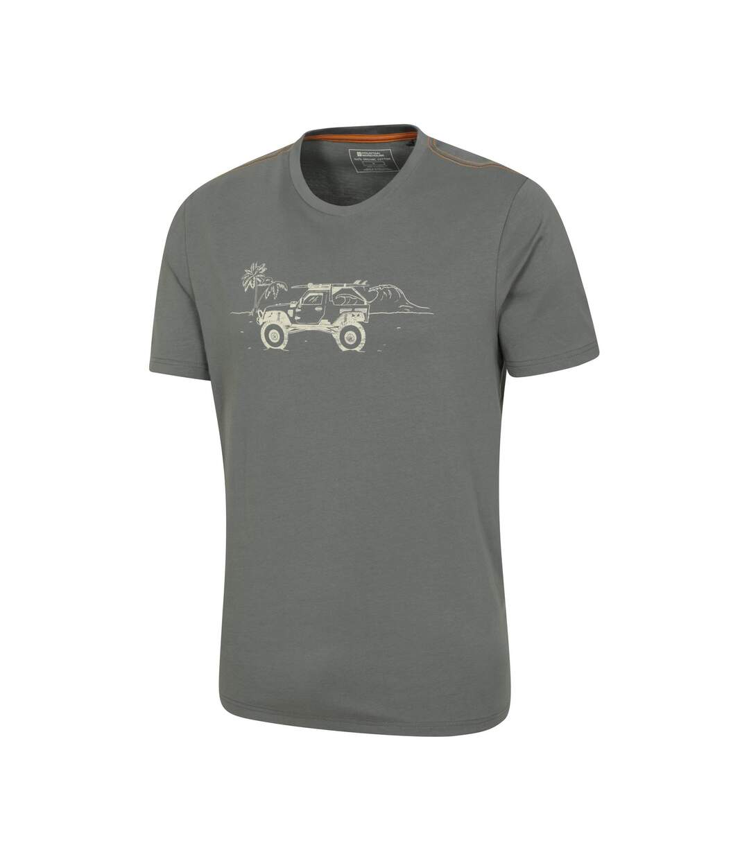 Mens Ocean Drive Organic T-shirt Charcoal Mountain Warehouse-3