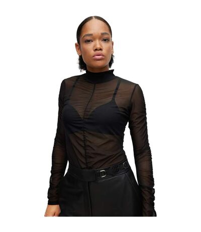 Womens/ladies Dikarau Long-sleeved Top Black Hugo