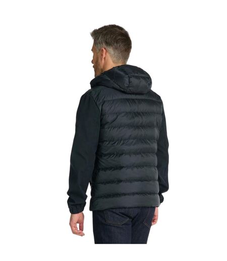 Mens Mixed Softshell Down Jacket Black Gant