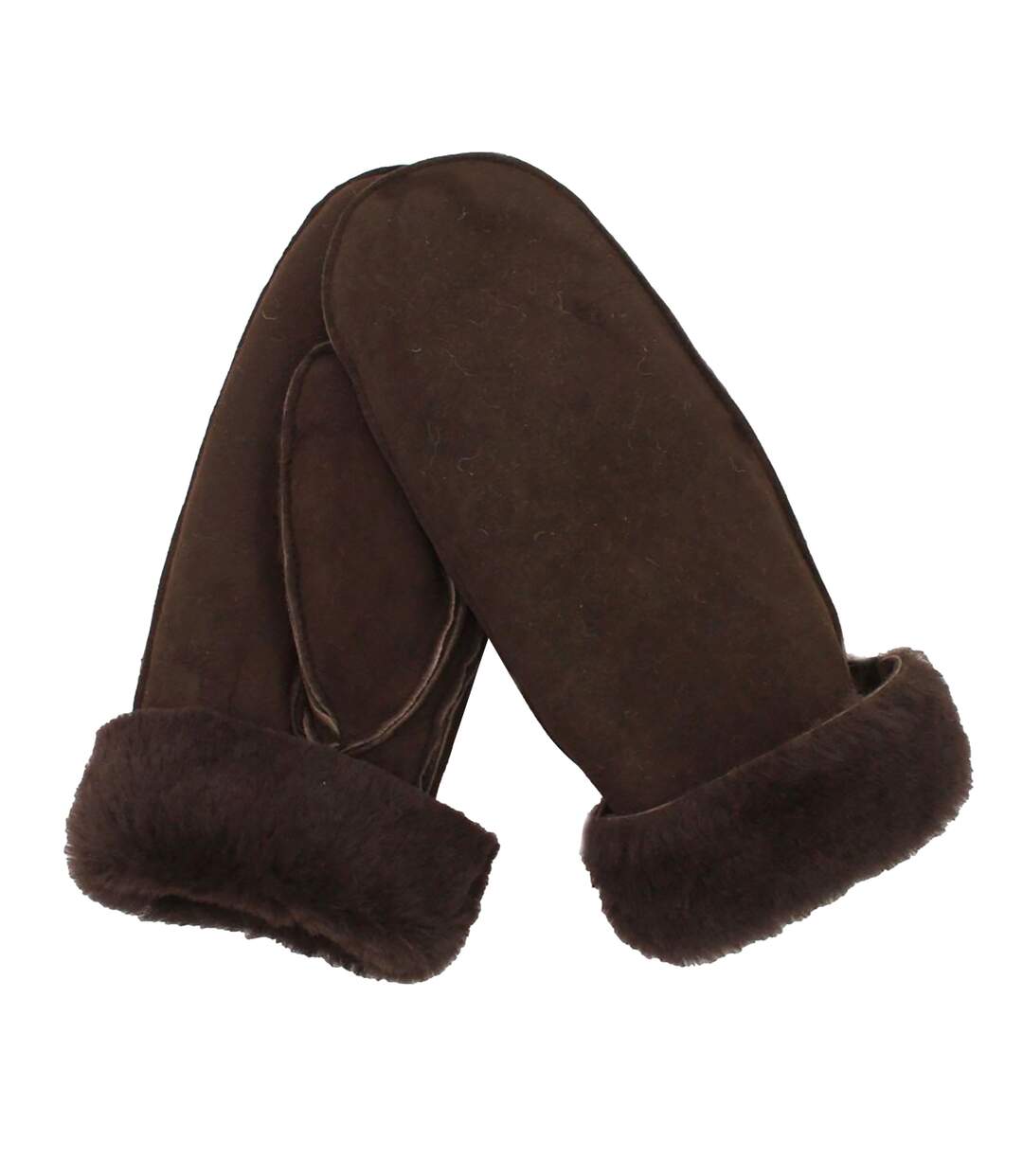 Eastern Counties Leather Womens/Ladies Full Hand Sheepskin Mittens (Brown/Brown)