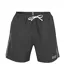 Mens Side Stripe Swim Shorts Black Boss-1