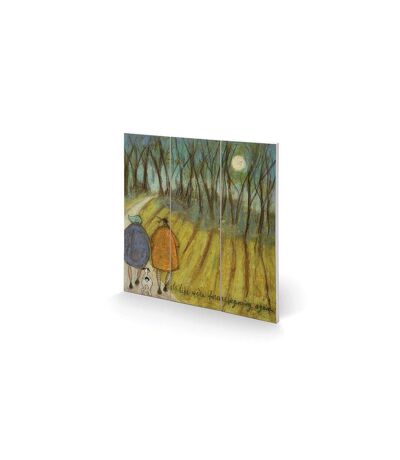 Sam Toft It´s Like We´re Forever Beginning Again Wood Square Plaque (Green/Blue/Brown) (30cm x 30cm)