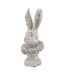 Stone effect ruffle hare ornament one size grey Hill Interiors-2