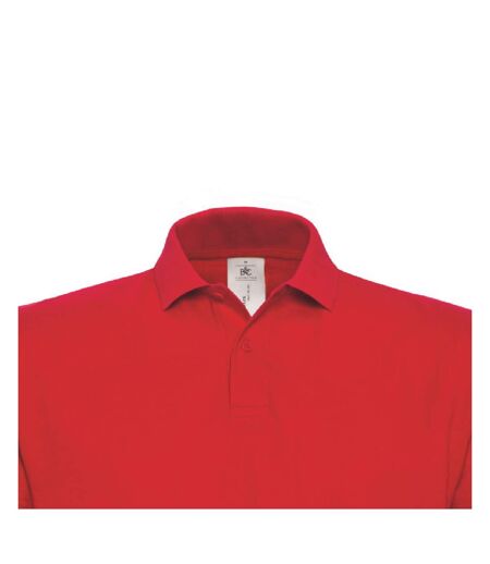 B&C ID.001 Unisex Adults Short Sleeve Polo Shirt (Red)