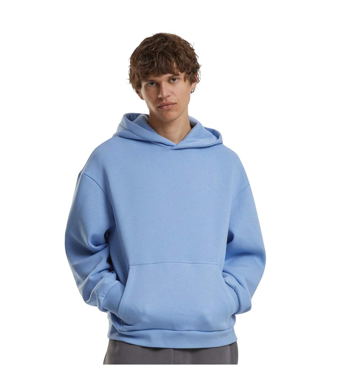 Sweat À Capuche Homme Bleu Pâle Build Your Brand-1