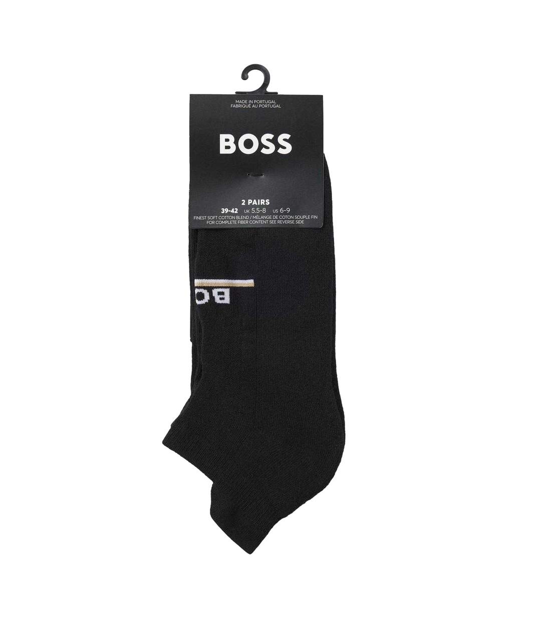 Pack Of 2  Mens Iconic Trainer Socks  Black Boss-3