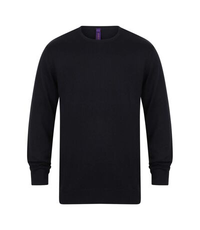 Henbury Mens Cotton Acrylic Crew Neck Sweatshirt (Navy) - UTPC5863