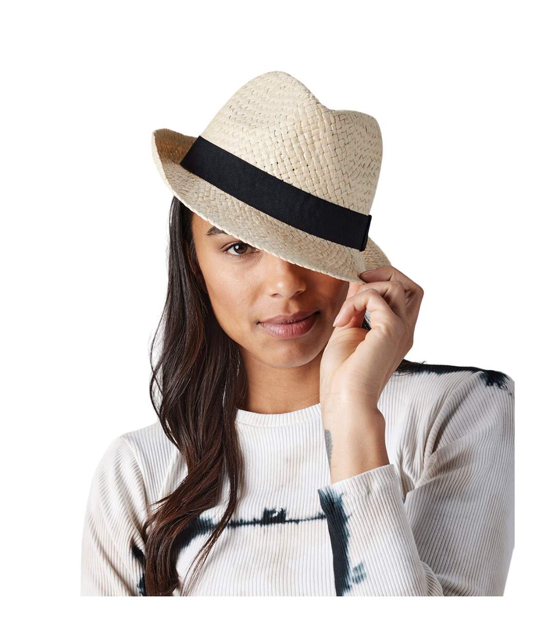 Chapeau trilby beige pâle Beechfield-3