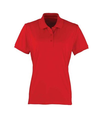 Polo coolchecker femme rouge Premier