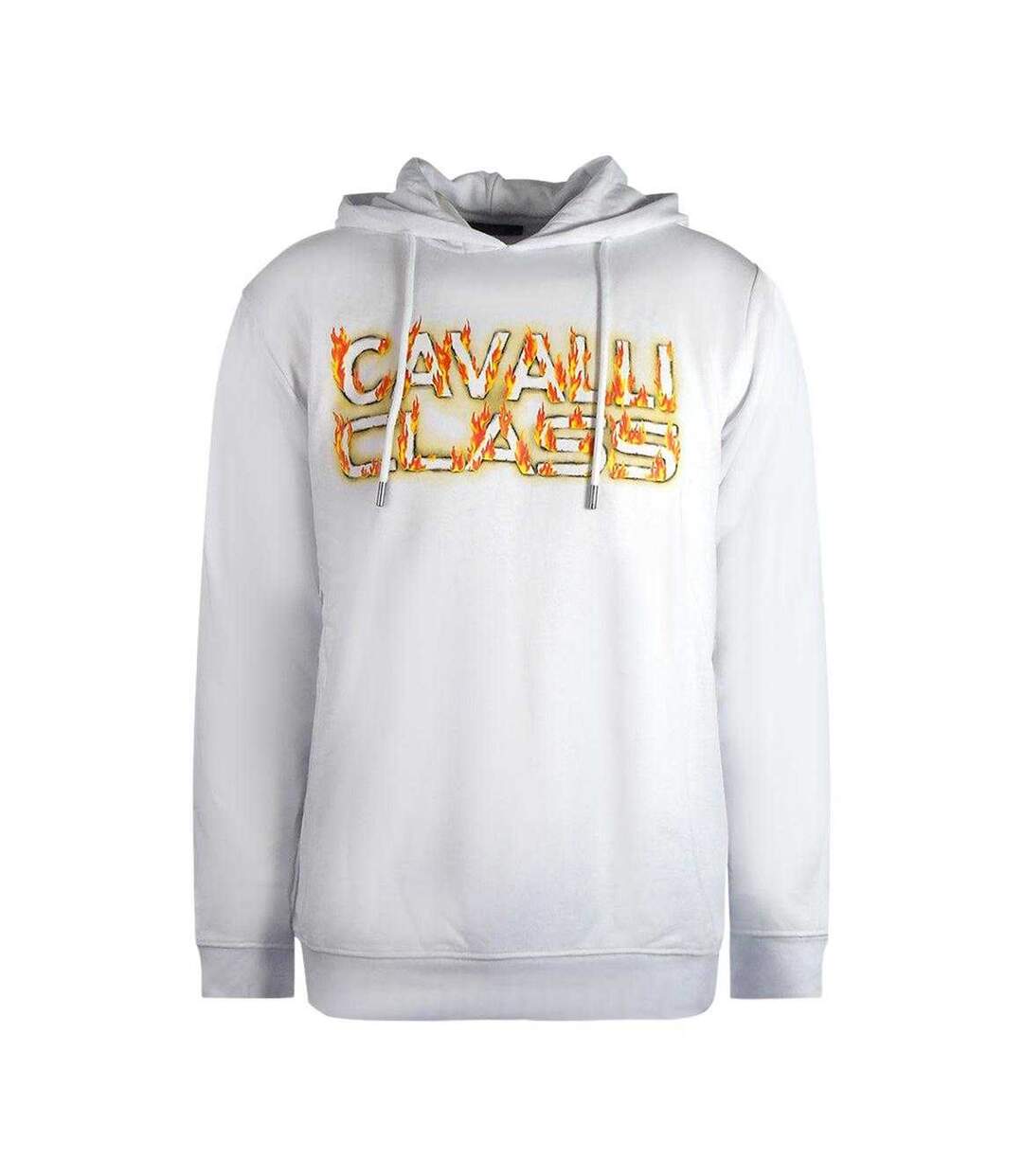 Sweat À Capuche Motif/style Logo En Feu Homme Blanc Cavalli Class-1