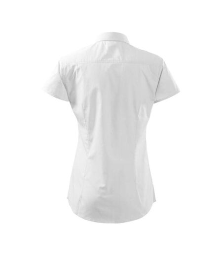 Chemisier Motif/style Uni Chic Femme Blanc Malfini