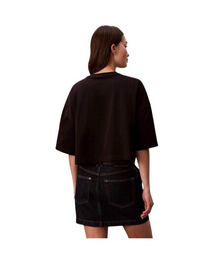 Womens/ladies Oversized Crop T-shirt Black Calvin Klein