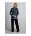 Womens/ladies Beye Grid Eco Friendly Quarter Zip Fleece Top Rich Navy Weird Fish-1
