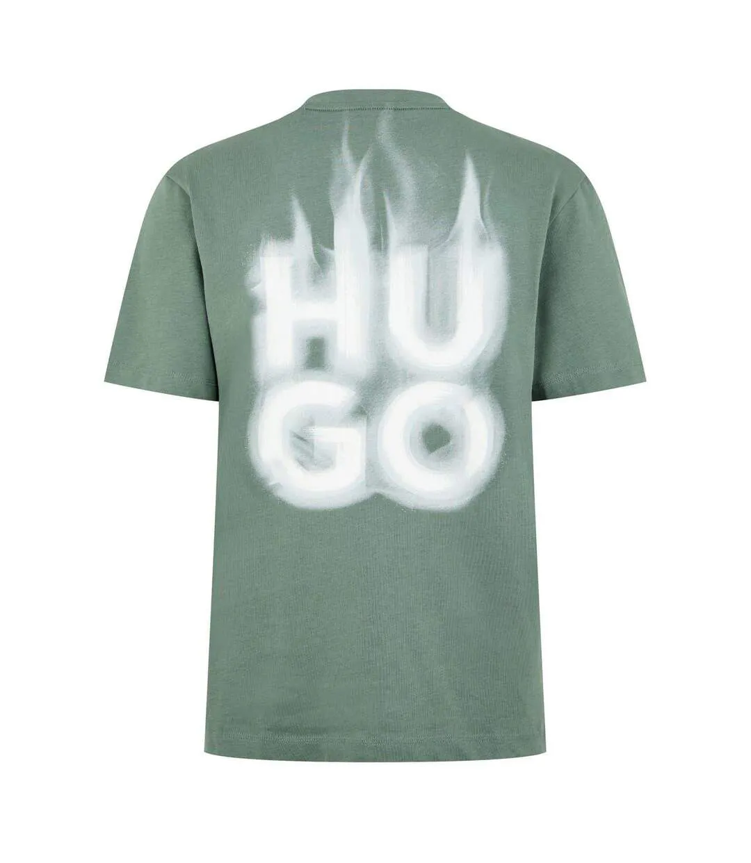 T-shirt Motif/style Logo Flamme Homme Vert Hugo-2