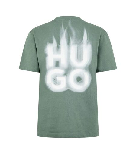 T-shirt Motif/style Logo Flamme Homme Vert Hugo