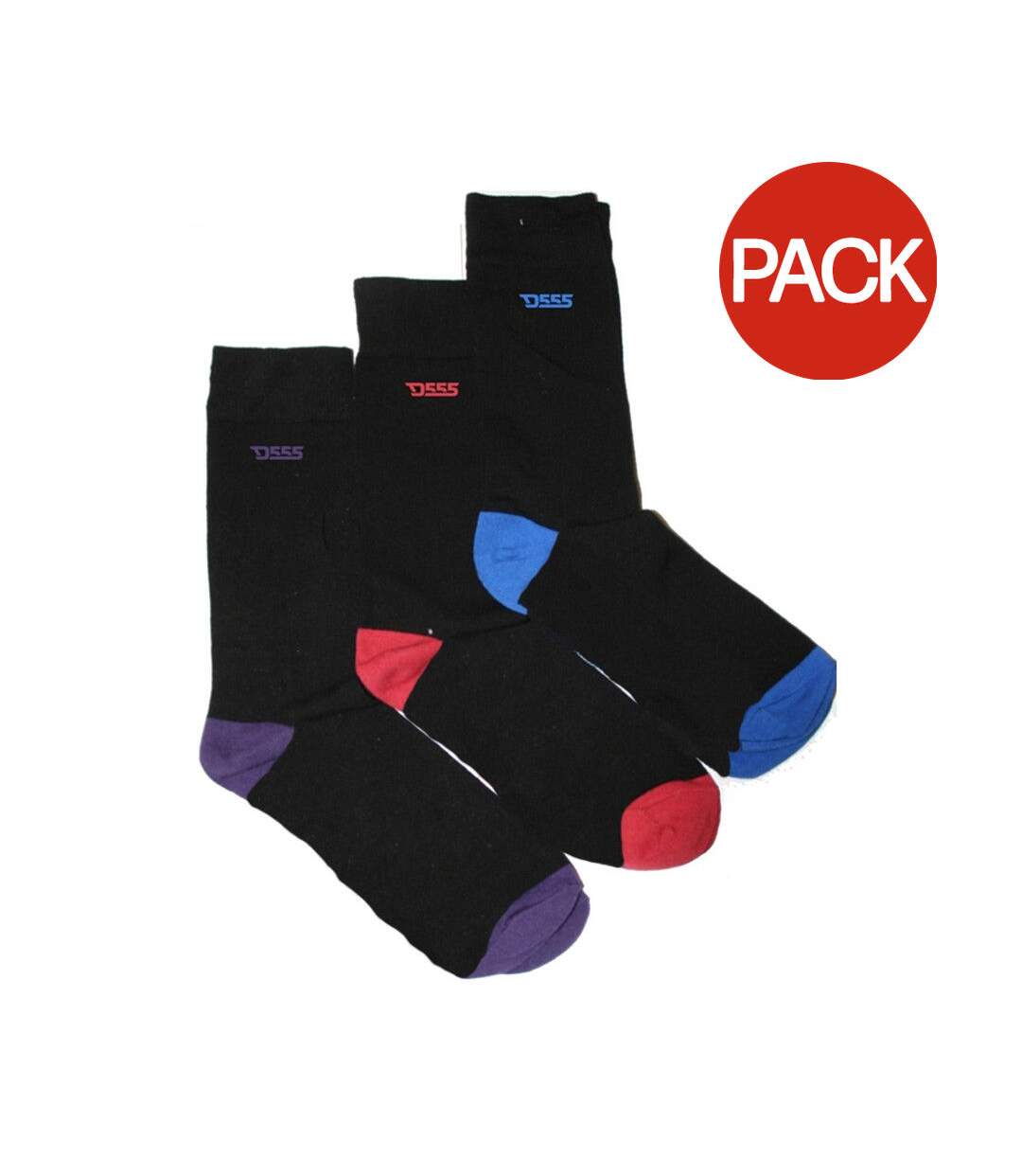 Chaussettes d555 pheonix homme bleu/rouge/violet Duke-1