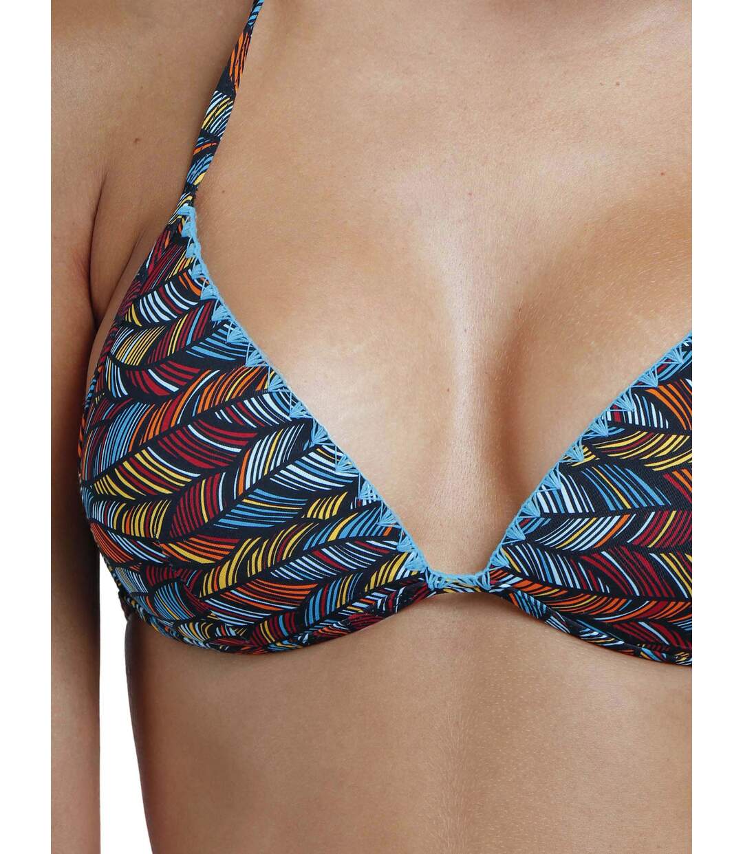 Ensemble deux pièces bikini triangle push-up Ethnic Feathers Admas-4