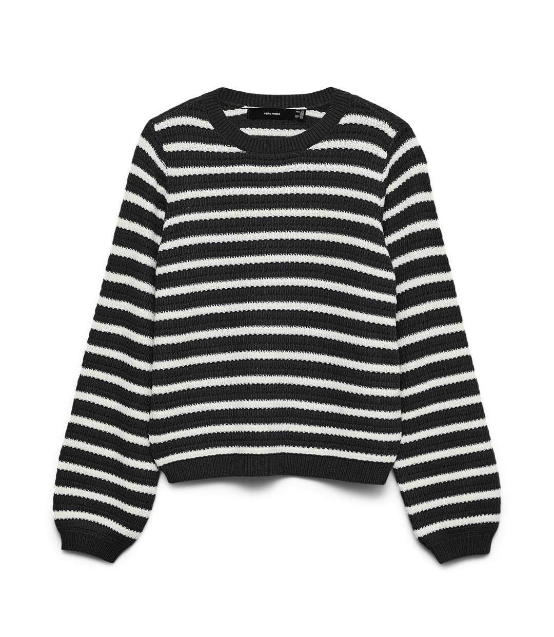 Pull noir/blanc femme vero moda gorgeous-1