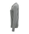 SOLS Womens/Ladies Perfect Long Sleeve Pique Polo Shirt (Gray Marl)