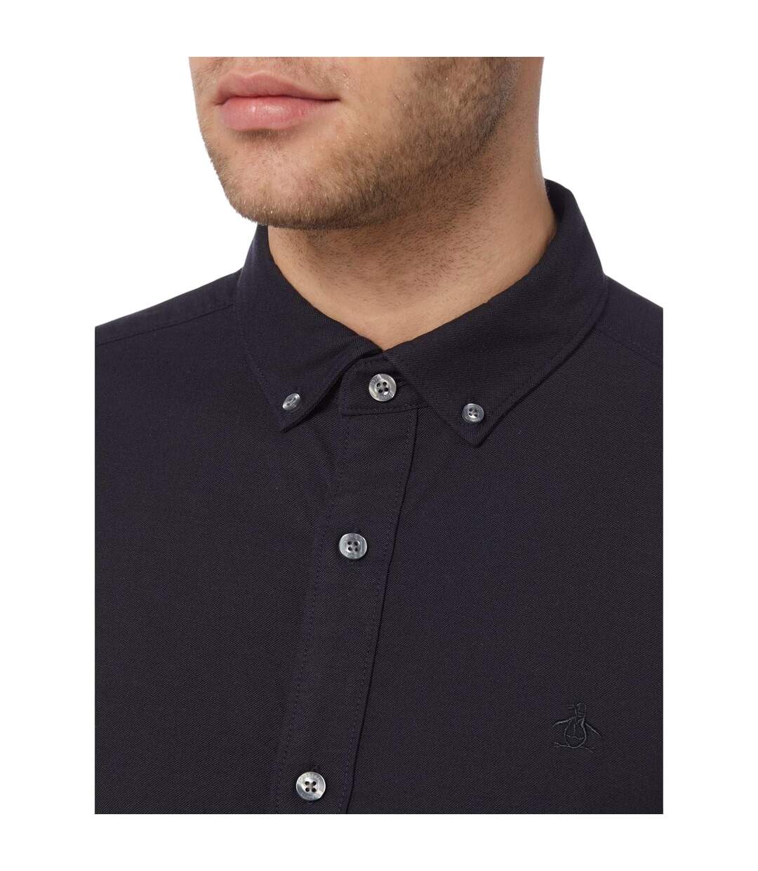 Chemise Manches Longues Sticker Pete Homme Bleu Saphir Foncé Original Penguin-4