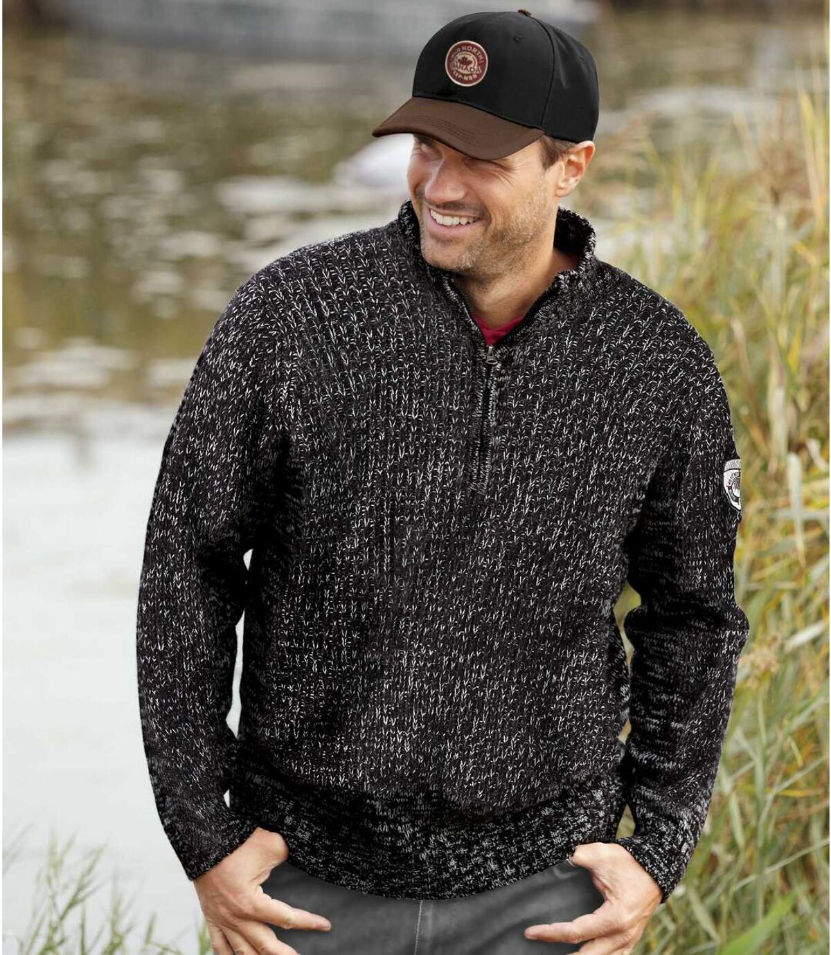 Trykotowy sweter z wykładanym kołnierzem Rocky Mountains Atlas For Men