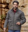 Men's Gray Sherpa-Lined Faux-Suede Jacket Atlas For Men