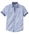 Men's Blue Short-Sleeved Summer Shirt Atlas For Men