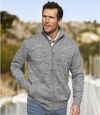 Men's Gray Knitted Jacket - Full Zip Atlas For Men