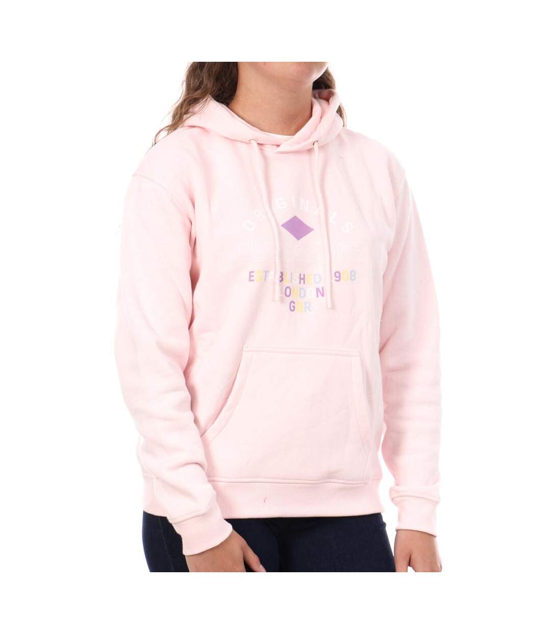 Sweat à capuche rose femme lee cooper octavi - l-1