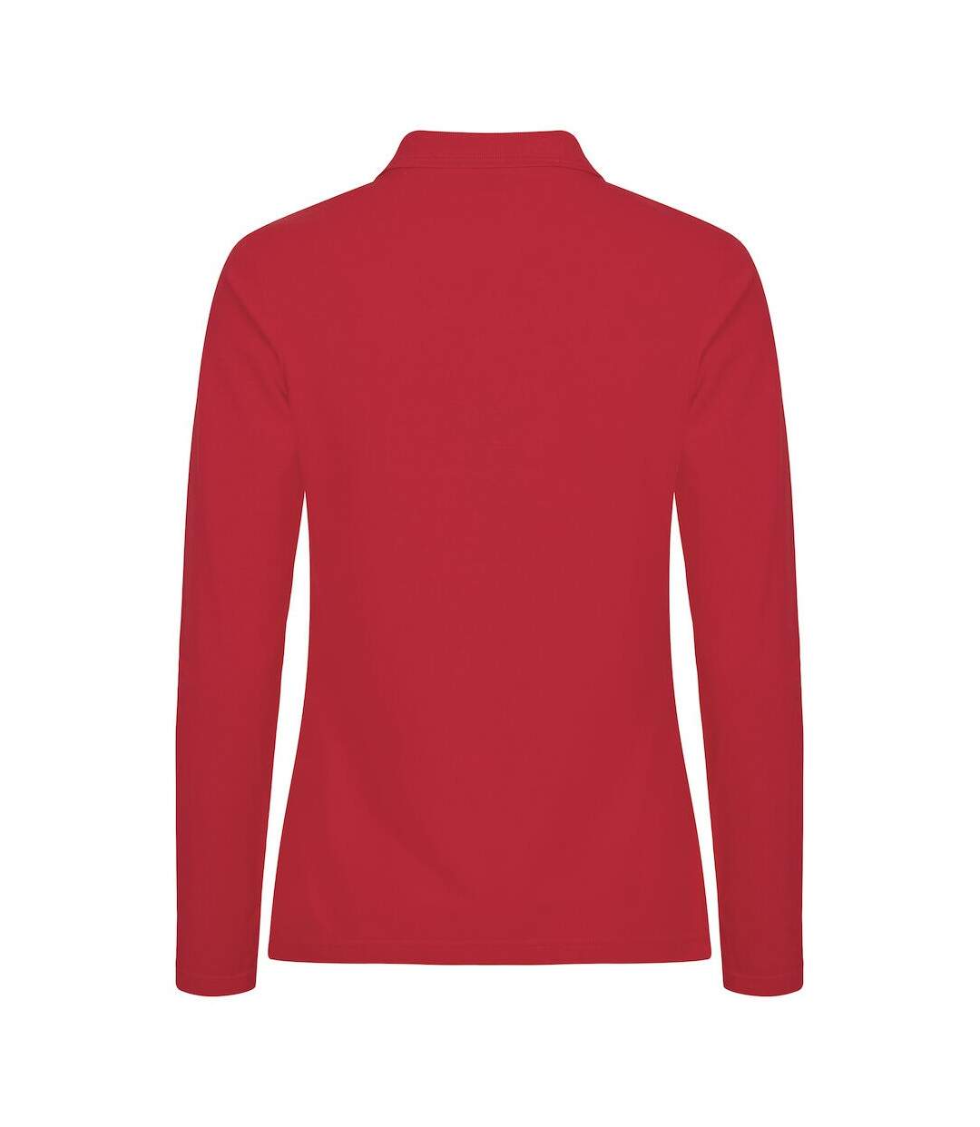 Womens/ladies Manhattan Long-sleeved Polo Shirt Red Clique-2