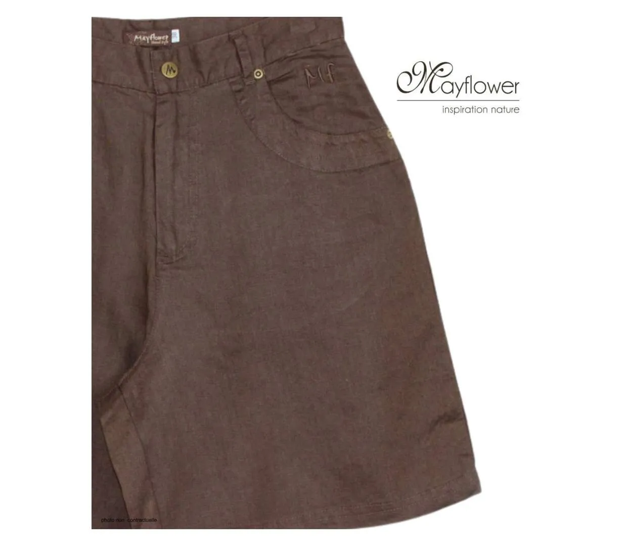MAYFLOWER SE1106 - Bermuda en lin pour femme : l'élégance naturelle et fraîche-4