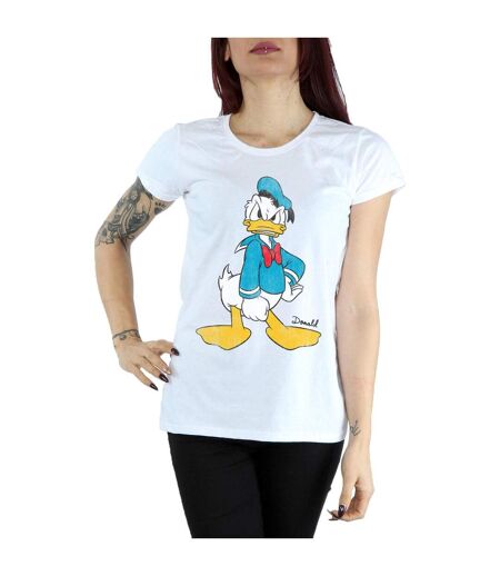 Disney T-shirt en coton Donald Duck en colère - Femmes/Ladies (Blanc) - UTBI31108